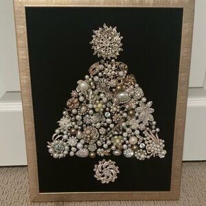 Elegant Gold and Silver Holiday Tree to hang on wall or sit on a stand